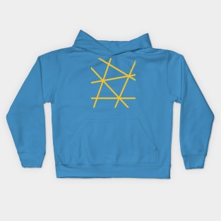 Yellow Random Mesh on Navy Blue Kids Hoodie